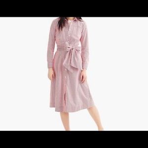 Classic Red and White Pin Stripe Tie Waist Dress